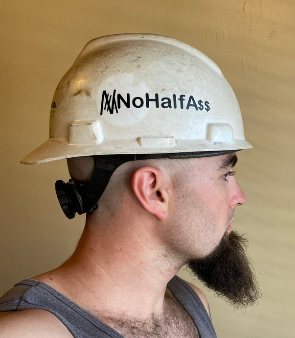 NoHalfAss Hard Hat decal - Black